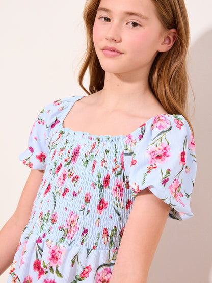 Dsiney Kidz - Lipsy Powder Blue Printed Crinkle Jersey Frill Dress (5-16yrs) image 3