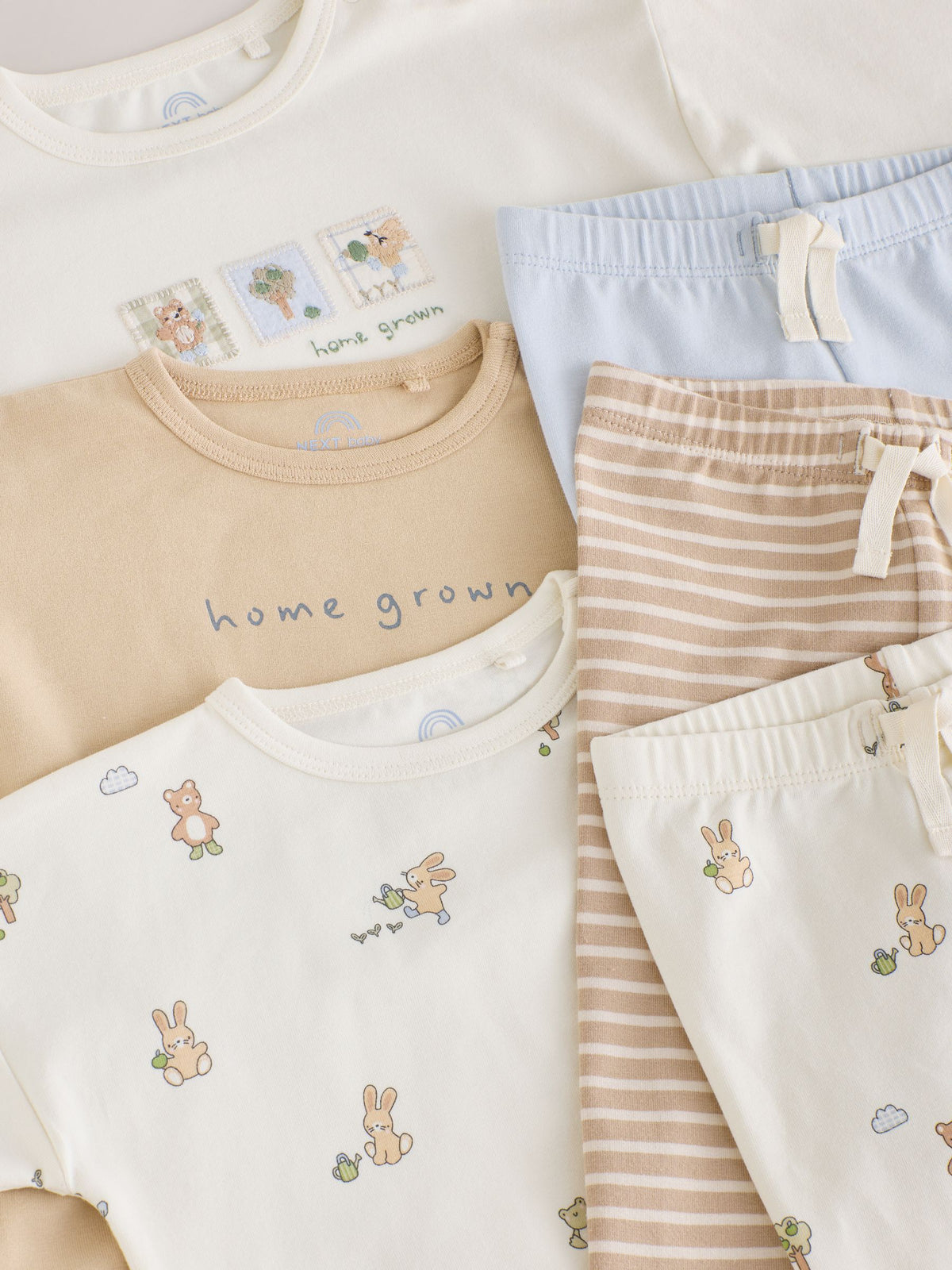 Blue/Cream Bertie Bear Top and Leggings 6 Piece Set (0mths-3yrs) - image 12