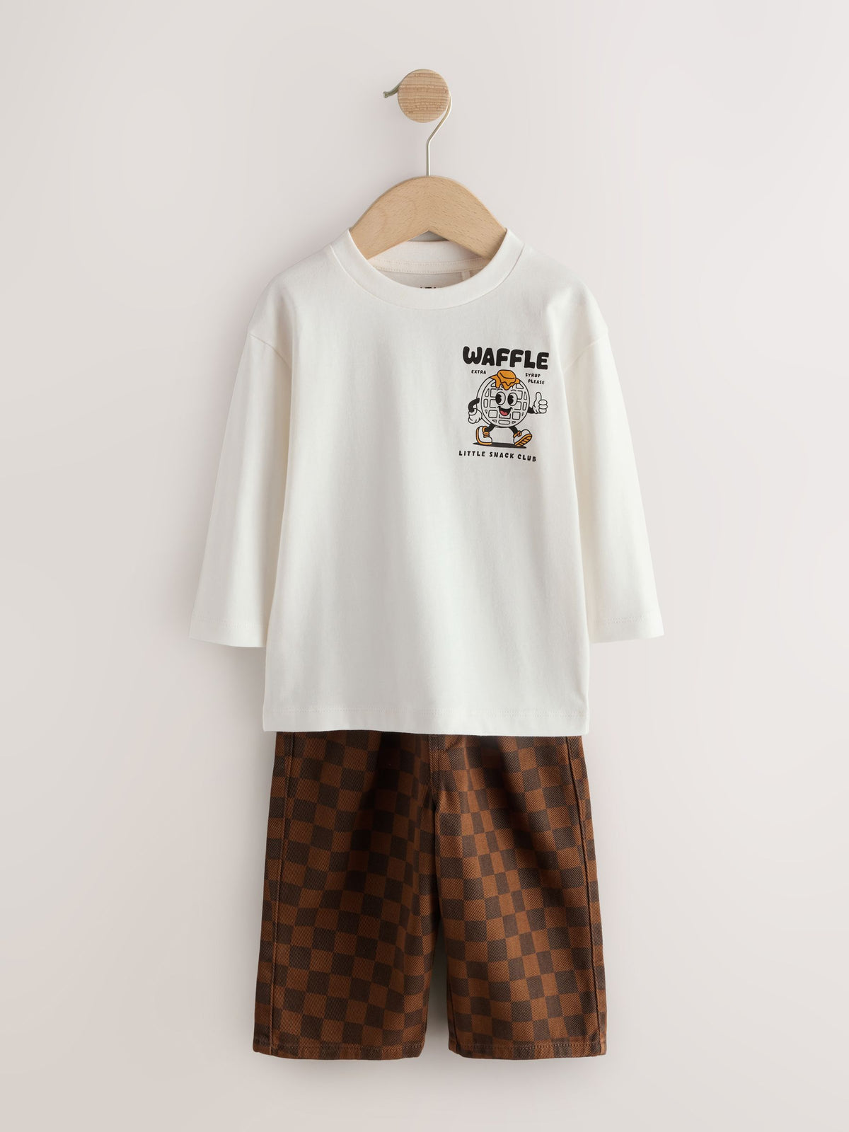 Tan/Ecru Long Sleeve Top and Trousers Set (3mths-7yrs) - image 1