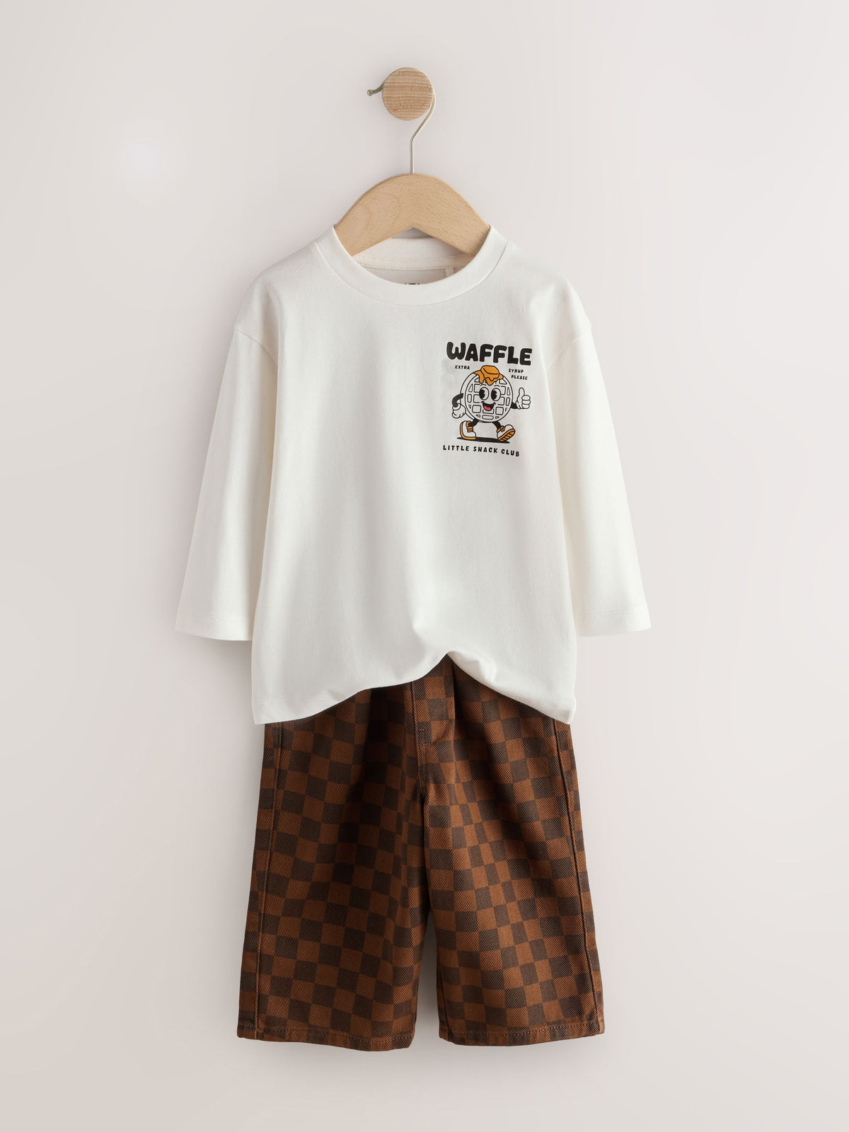 Tan/Ecru Long Sleeve Top and Trousers Set (3mths-7yrs) - image 2