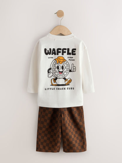 Tan/Ecru Long Sleeve Top and Trousers Set (3mths-7yrs) - image 3