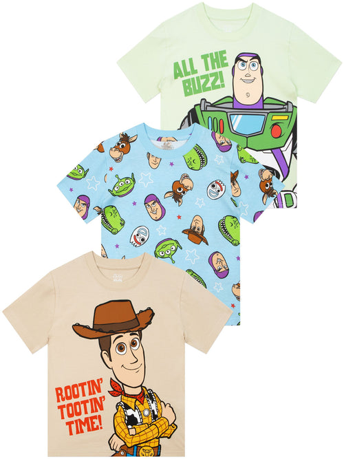 Character Blue Disney Toy Story Buzz Lightyear And Woody T-Shirts 3 Pack image 1