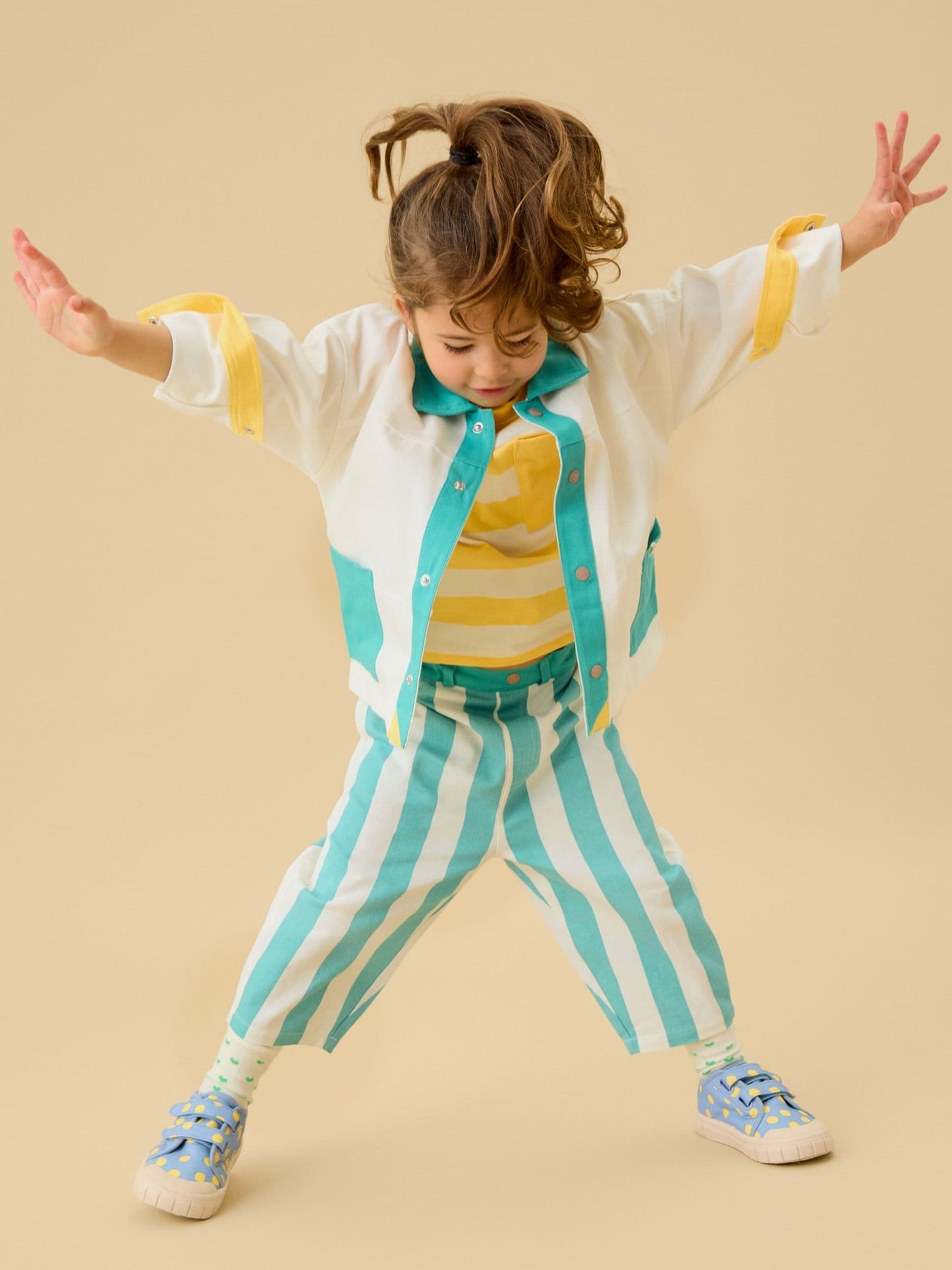 Dsiney Kidz - KIDLY by MORI Blue Soft Cotton Twill Colour Block Shacket image 2