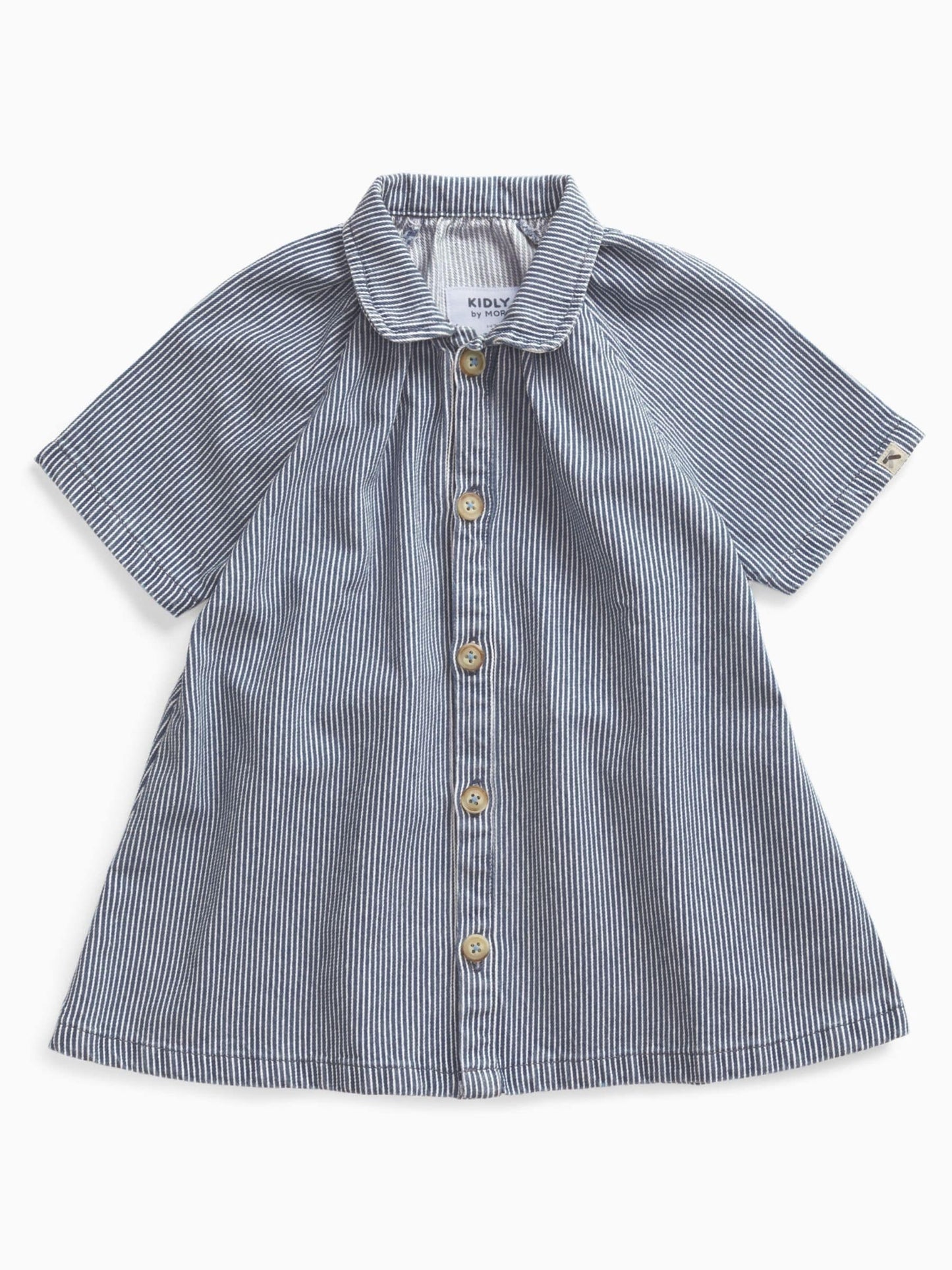 KIDLY by MORI Blue Soft Denim Stripe Shirt Dress image 1