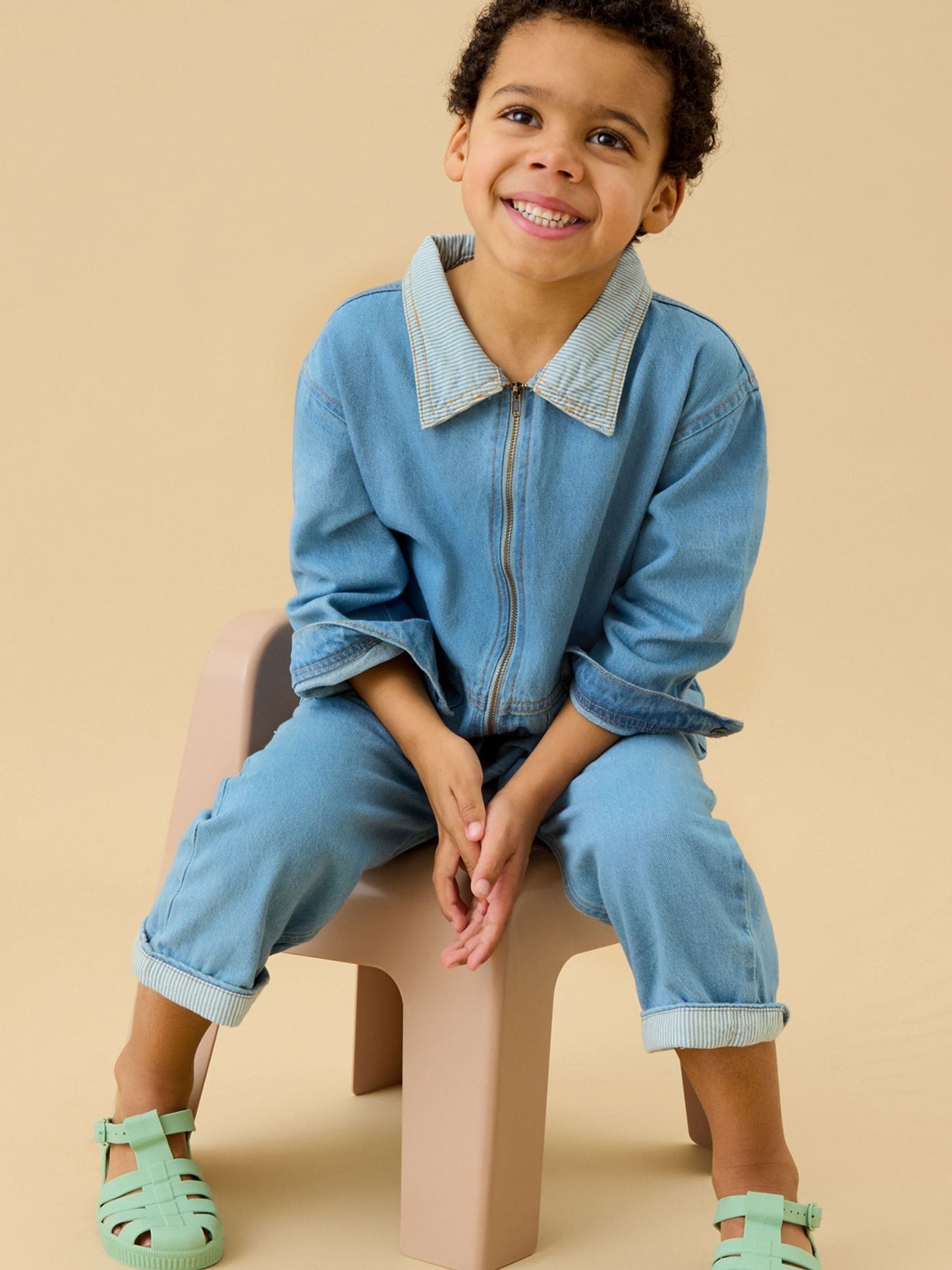 Dsiney Kidz - KIDLY by MORI Blue Soft Denim Jumpsuit image 1