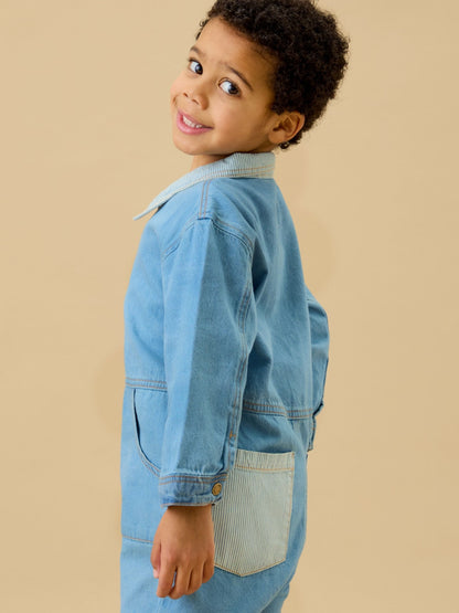 Dsiney Kidz - KIDLY by MORI Blue Soft Denim Jumpsuit image 3