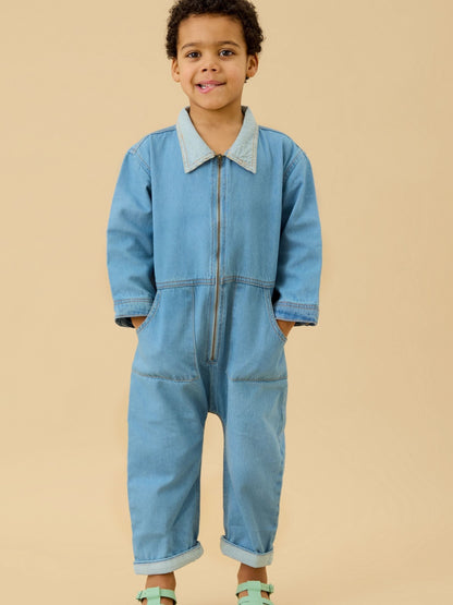 Dsiney Kidz - KIDLY by MORI Blue Soft Denim Jumpsuit image 4