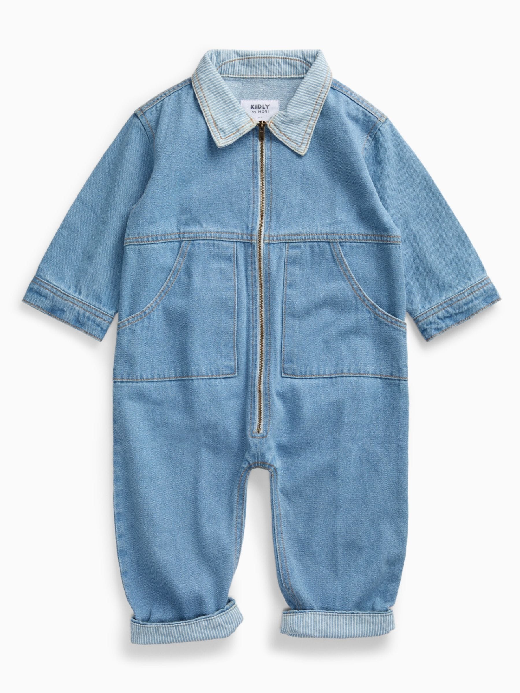 Dsiney Kidz - KIDLY by MORI Blue Soft Denim Jumpsuit image 5