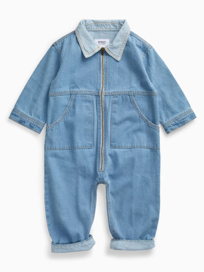Dsiney Kidz - KIDLY by MORI Blue Soft Denim Jumpsuit image 5