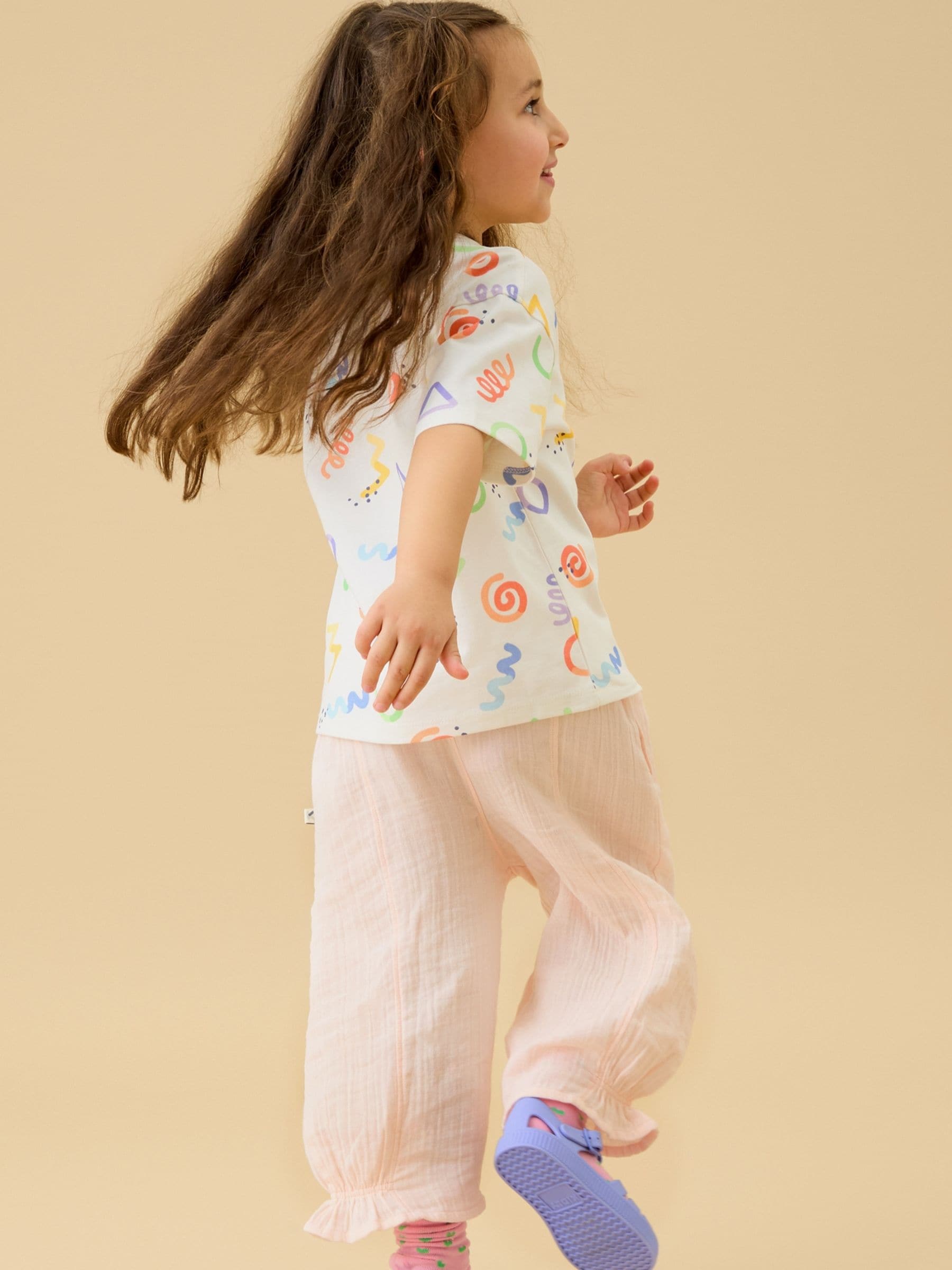 KIDLY by MORI Pink Soft Cotton Muslin Trousers image 2