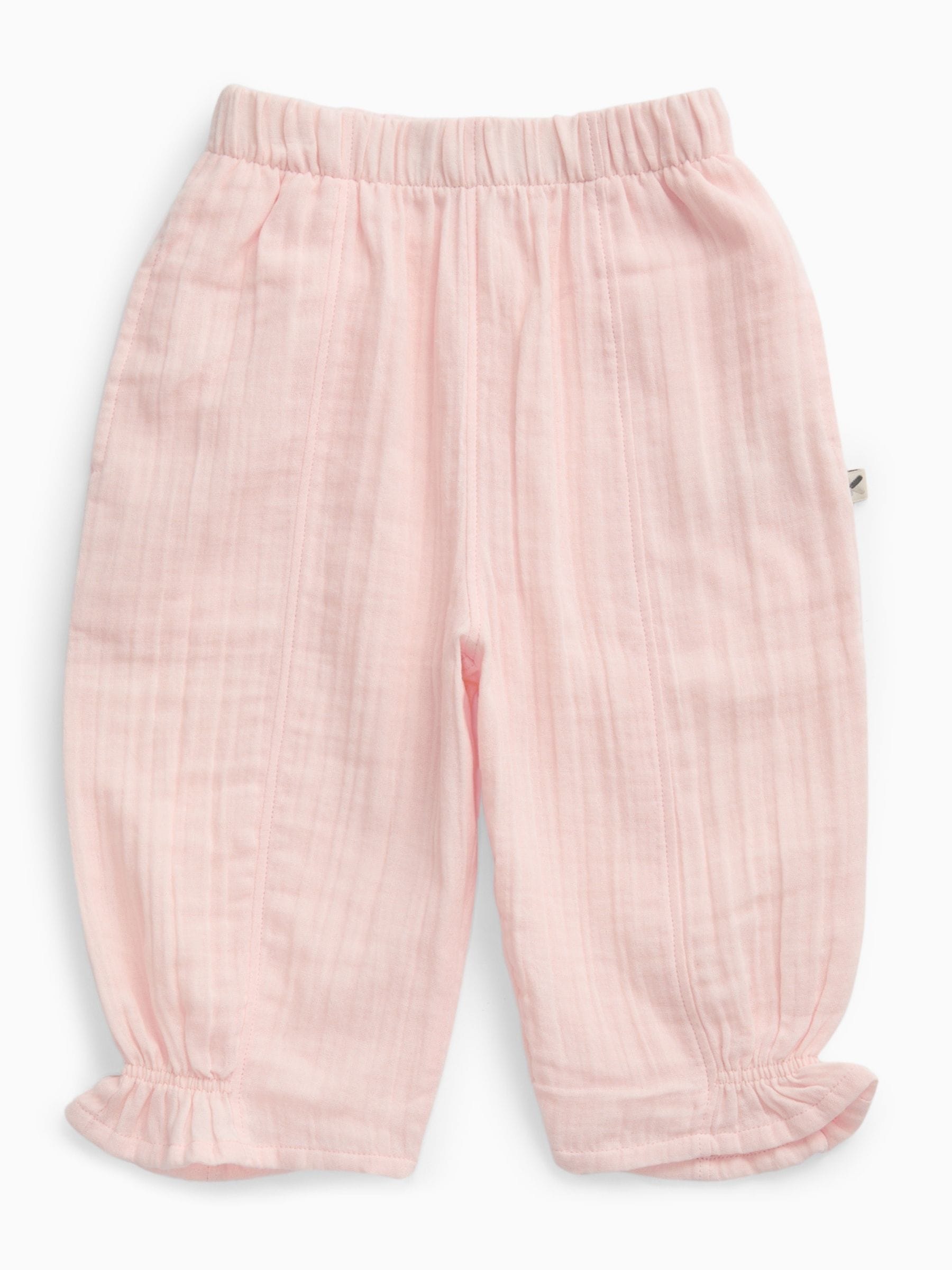 KIDLY by MORI Pink Soft Cotton Muslin Trousers image 5