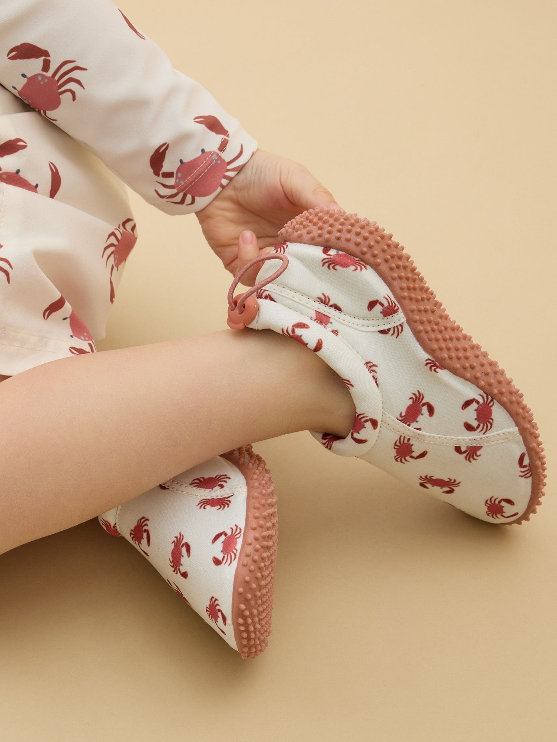 KIDLY by MORI Cream Quick Dry Swim Shoes With Grip Sole And Toggle Fastening image 1