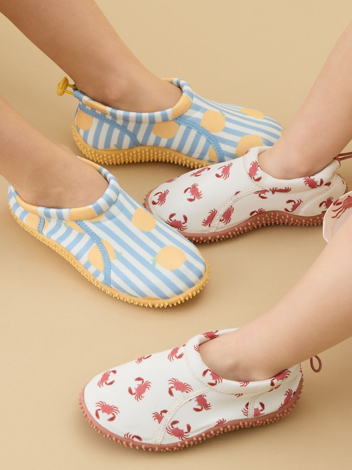 KIDLY by MORI Cream Quick Dry Swim Shoes With Grip Sole And Toggle Fastening image 3