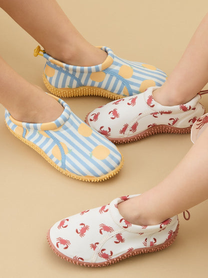 KIDLY by MORI Cream Quick Dry Swim Shoes With Grip Sole And Toggle Fastening image 3