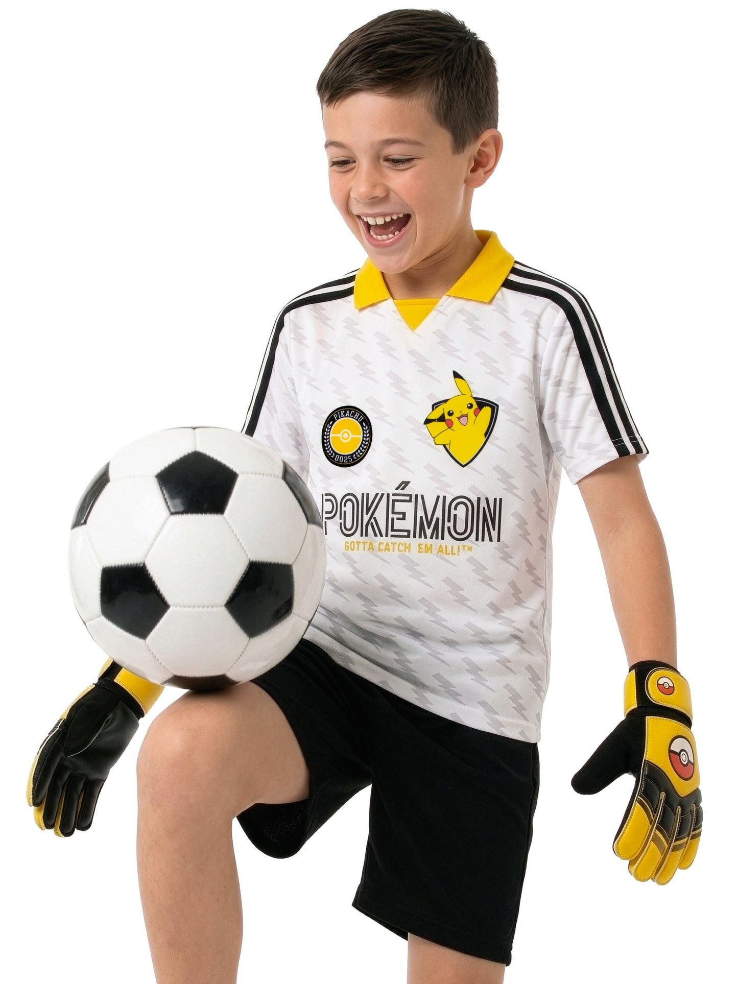 Dsiney Kidz - Character White Pokemon Football Pikachu Shirt image 5