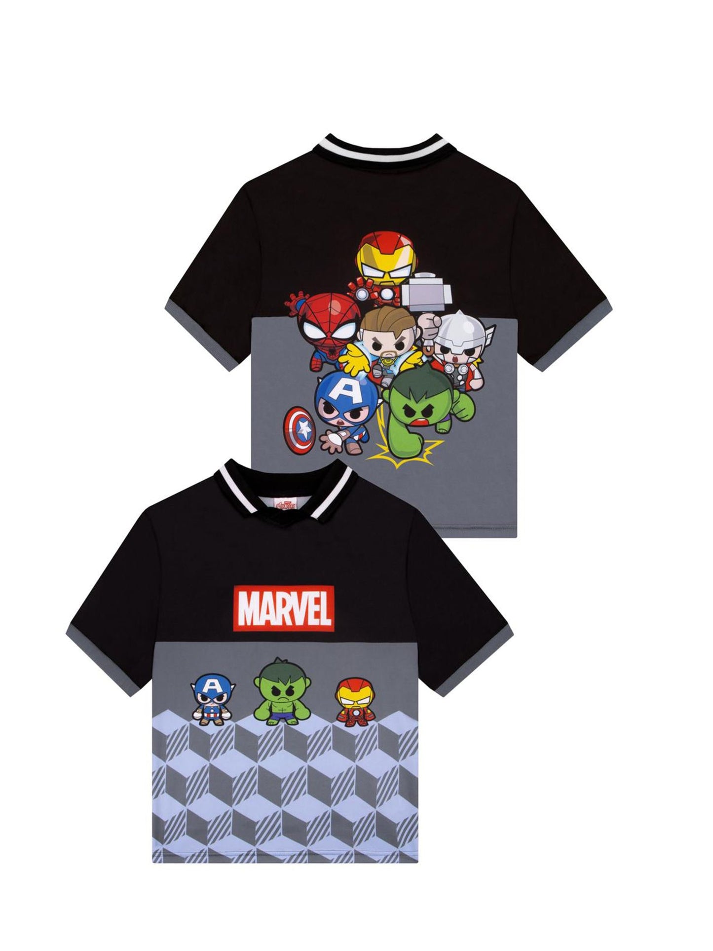 Dsiney Kidz - Character Grey Marvel Avengers Iron Captain America And Spider-Man Football Shirt image 1