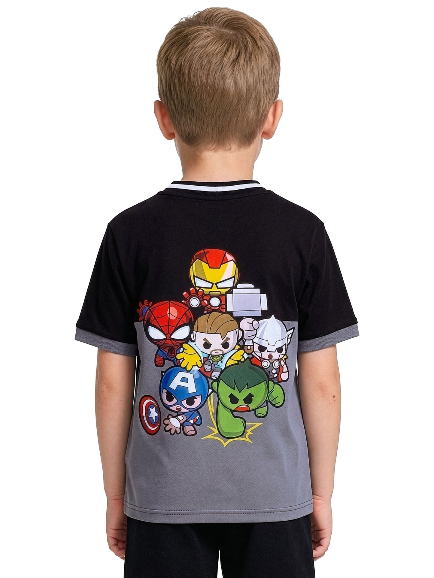 Dsiney Kidz - Character Grey Marvel Avengers Iron Captain America And Spider-Man Football Shirt image 3