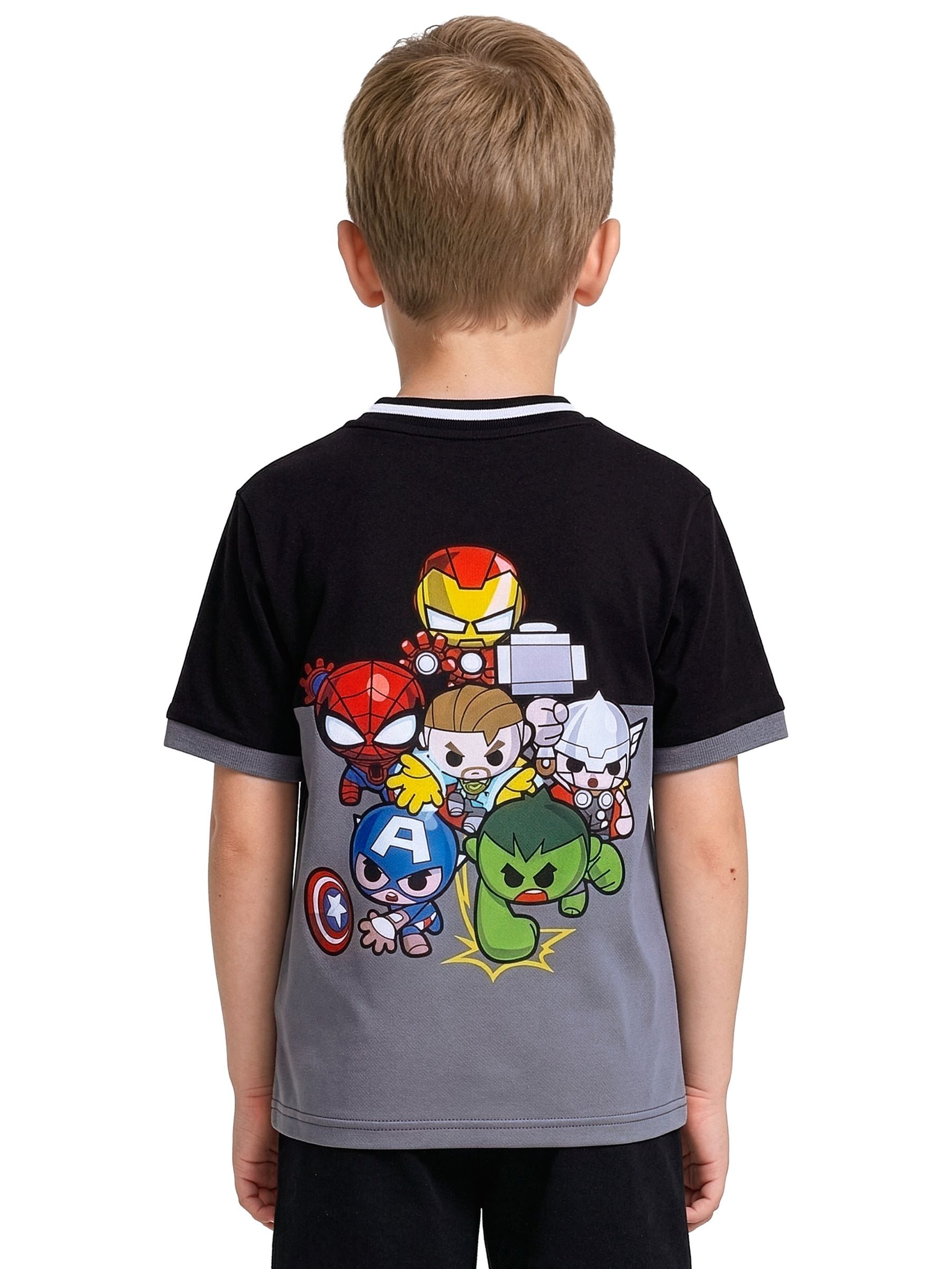 Dsiney Kidz - Character Grey Marvel Avengers Iron Captain America And Spider-Man Football Shirt image 3