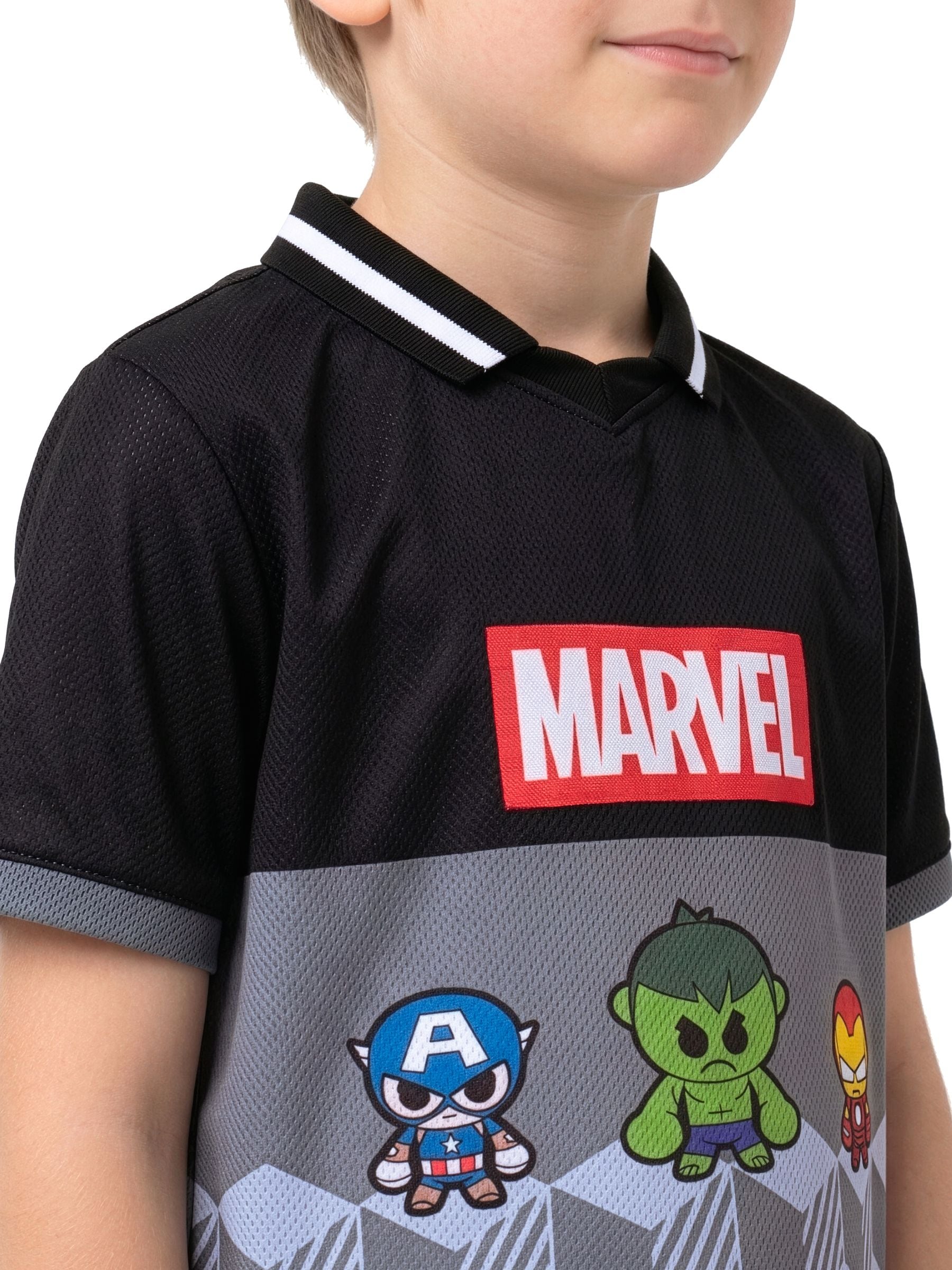 Dsiney Kidz - Character Grey Marvel Avengers Iron Captain America And Spider-Man Football Shirt image 5