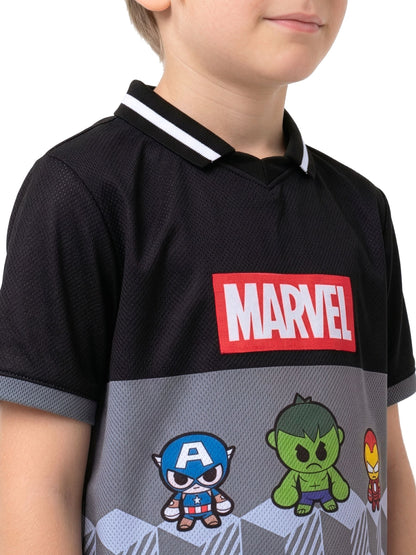 Dsiney Kidz - Character Grey Marvel Avengers Iron Captain America And Spider-Man Football Shirt image 5