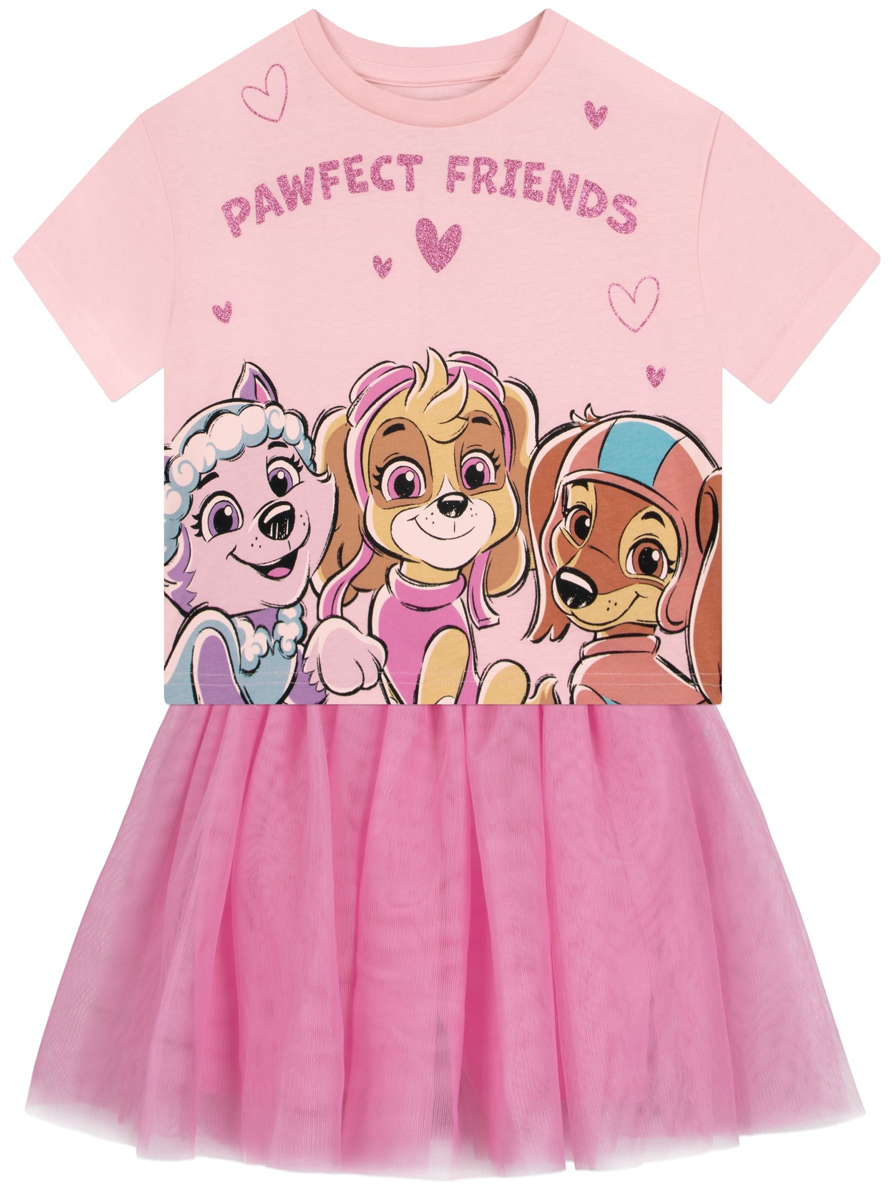Character Pink Paw Patrol Skye Liberty And Everest T-Shirt And Skirt Set image 1