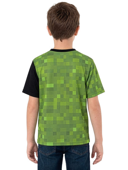 Dsiney Kidz - Character Green Minecraft Creeper Football Shirt image 4