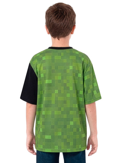 Dsiney Kidz - Character Green Minecraft Creeper Football Shirt image 5