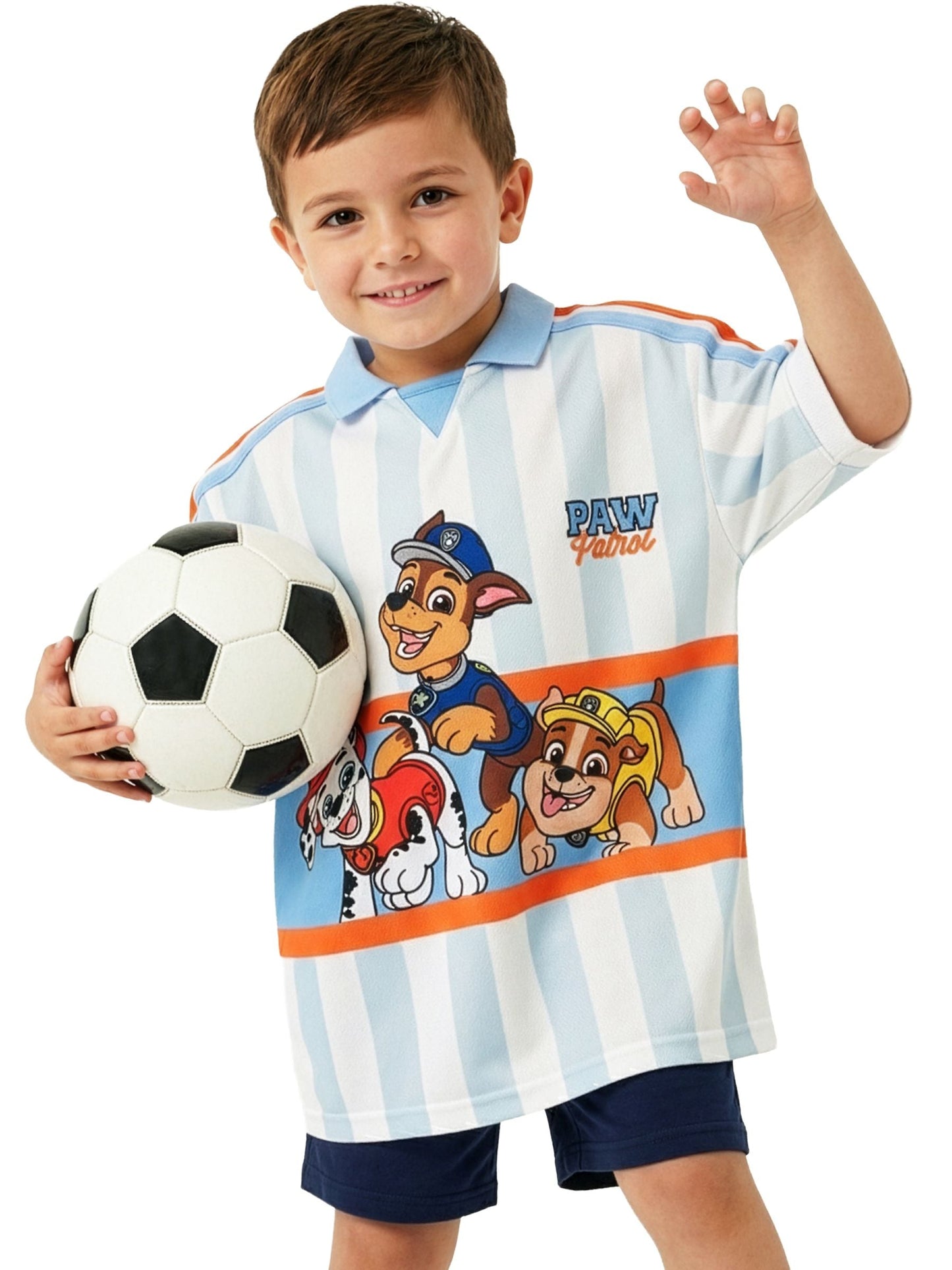 Dsiney Kidz - Character White PAW Patrol Football Chase Marshall And Rubble Shirt image 3