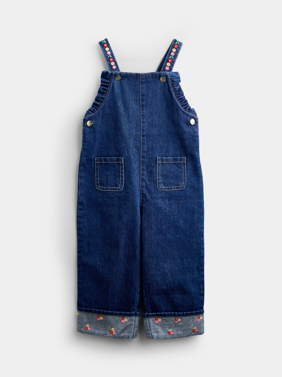 JoJo Maman Bébé Blue Denim Embroidered Dungarees & T-Shirt Set - image 4
