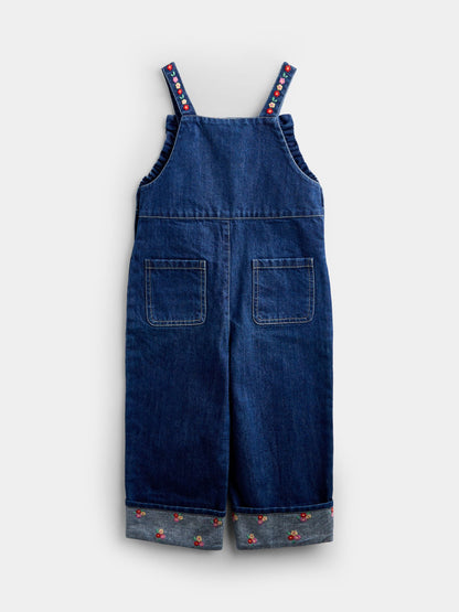 JoJo Maman Bébé Blue Denim Embroidered Dungarees & T-Shirt Set - image 5