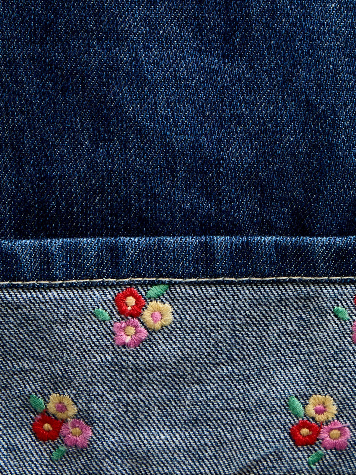 JoJo Maman Bébé Blue Denim Embroidered Dungarees & T-Shirt Set - image 6