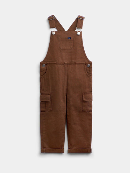 JoJo Maman Bébé Brown Stripe Top & Twill Dungaree Set - image 4