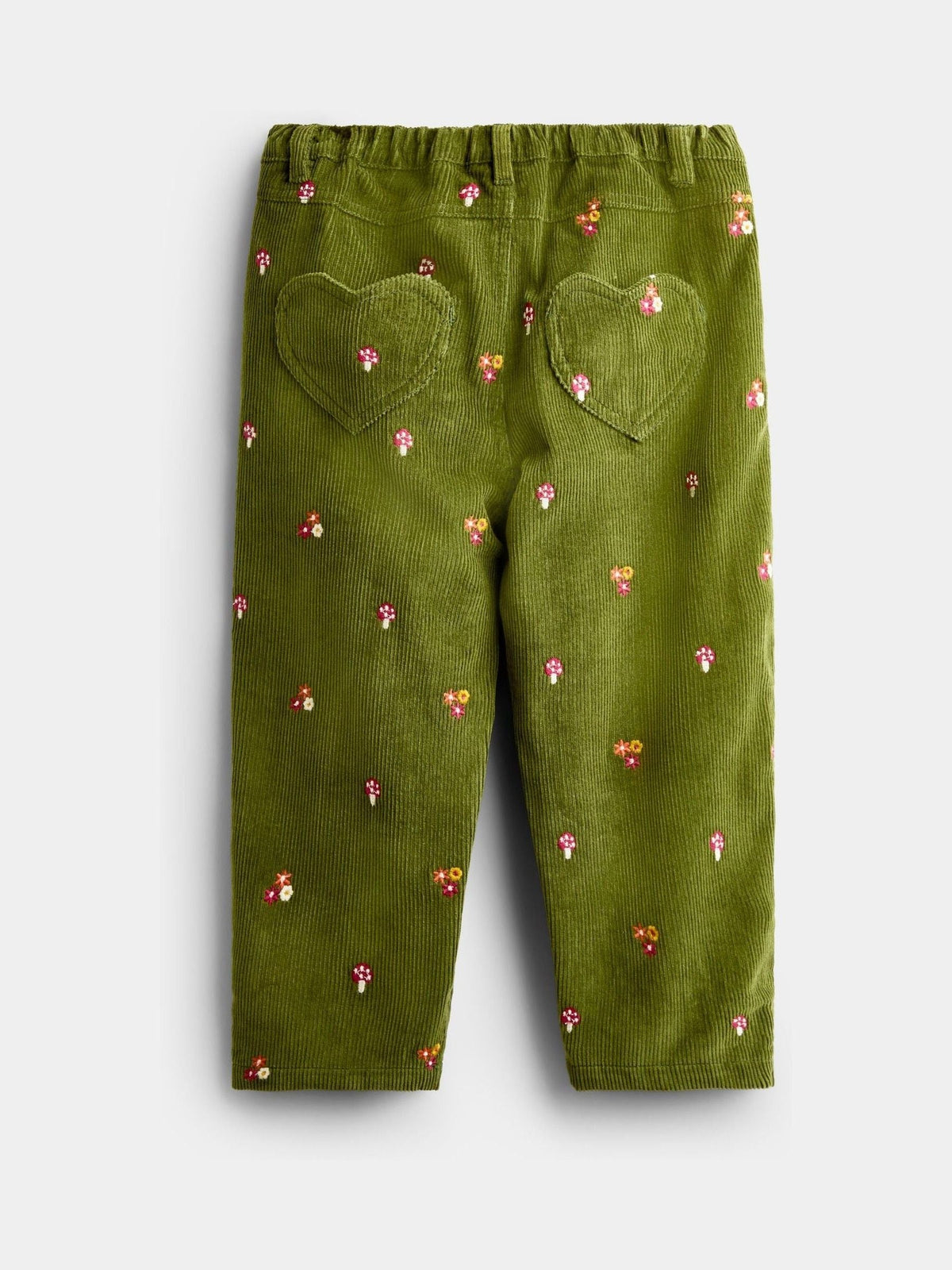 Dsiney Kidz - JoJo Maman Bébé Khaki Green Toadstool Embroidered Cord Trousers image 2