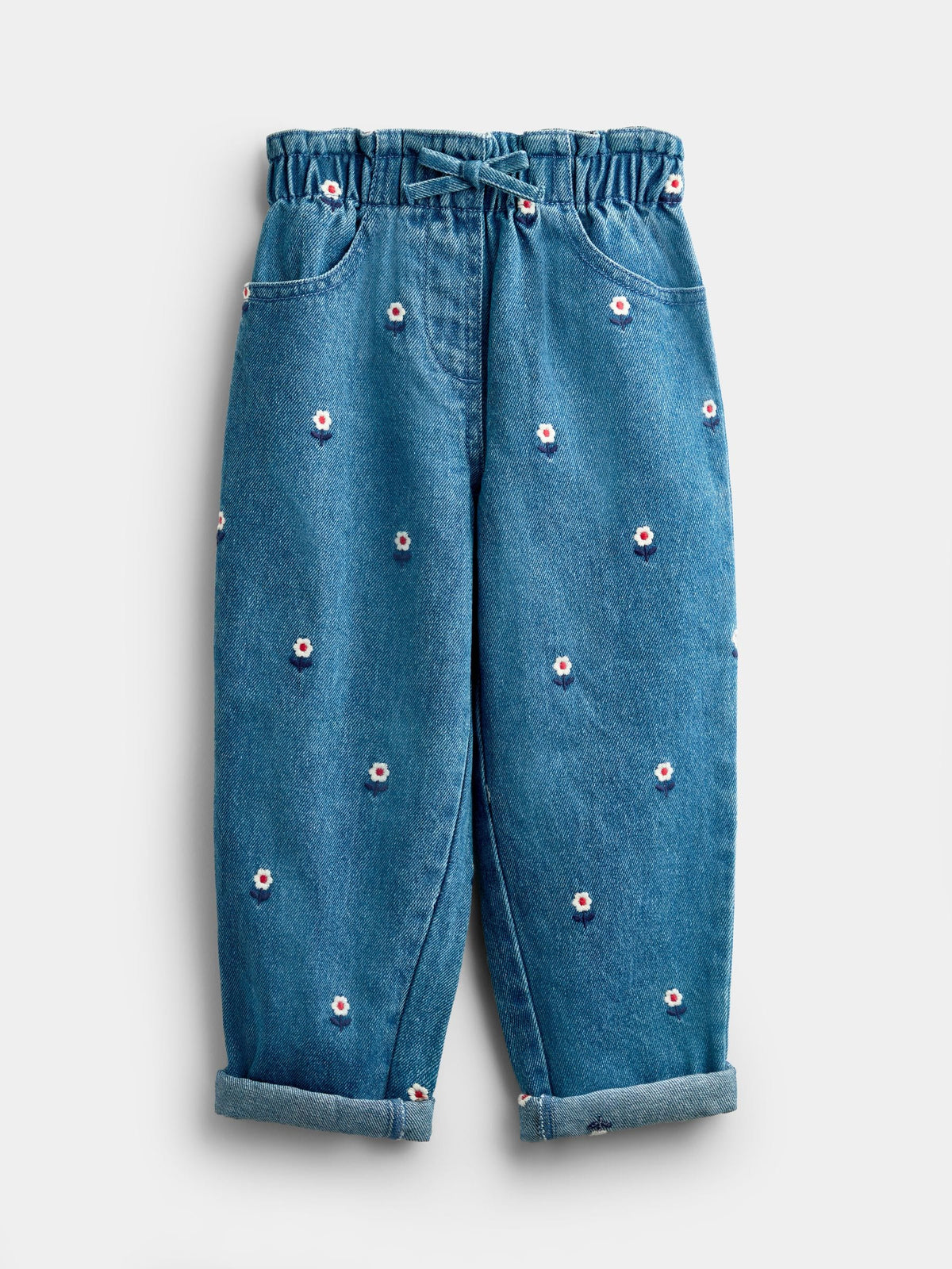 JoJo Maman Bébé Denim Floral Embroidered Jeans - image 1