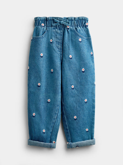 JoJo Maman Bébé Denim Floral Embroidered Jeans - image 1