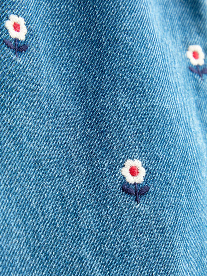 JoJo Maman Bébé Denim Floral Embroidered Jeans - image 4