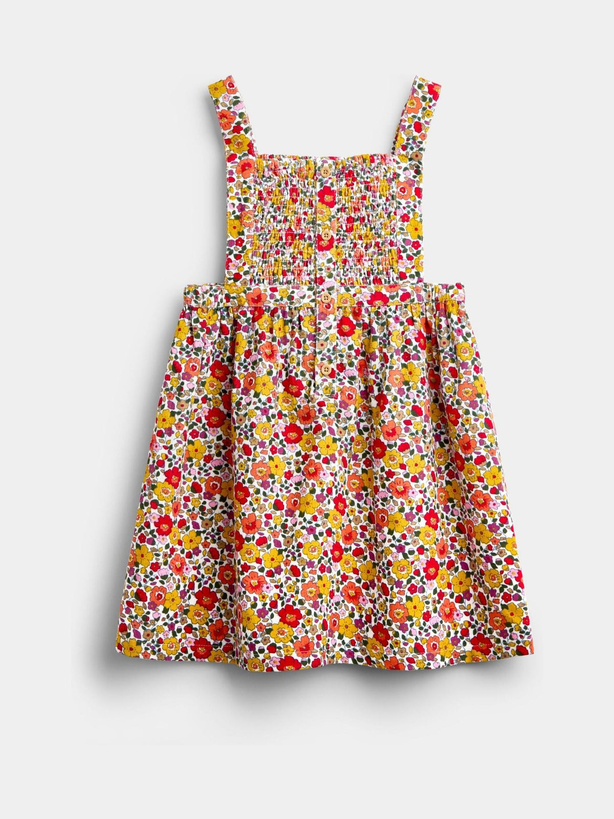Dsiney Kidz - JoJo Maman Bébé Rust Orange Ditsy Floral Cord Smocked Pinny & Body Set image 5