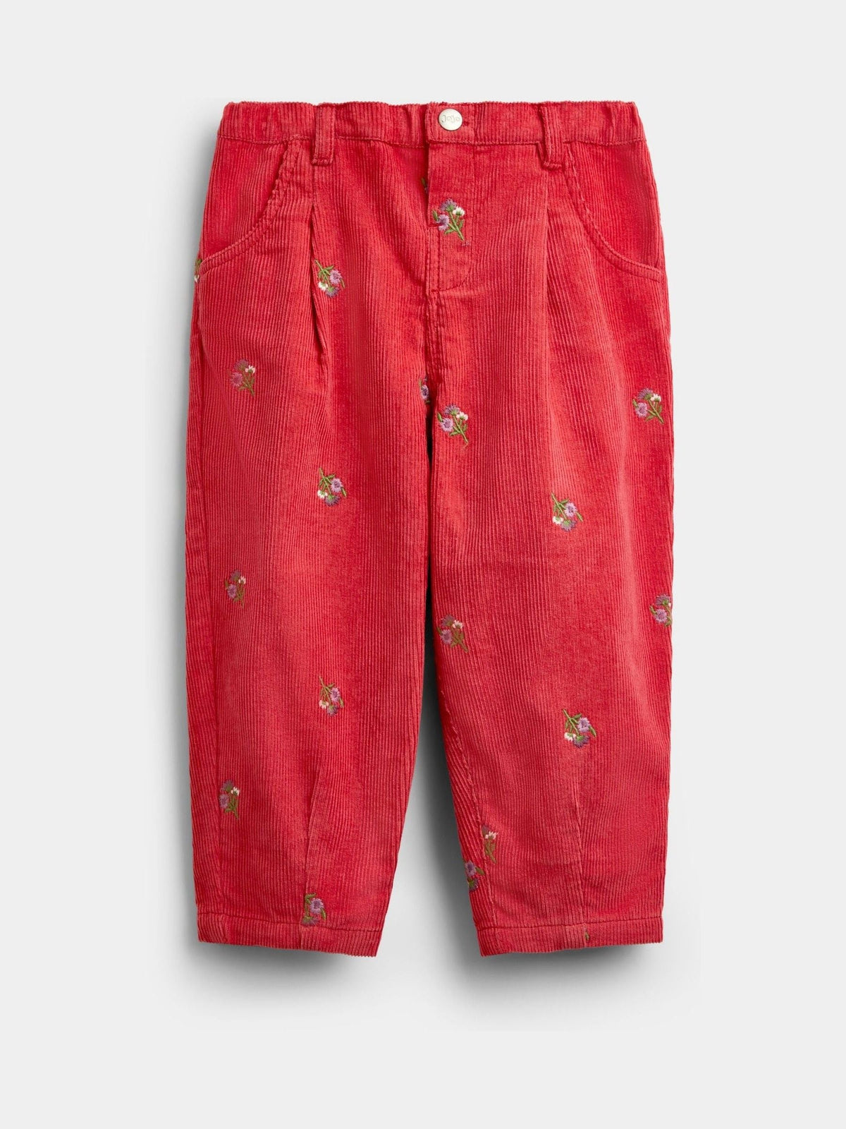 Dsiney Kidz - JoJo Maman Bébé Rust Orange Woodland Embroidered Cord Trousers image 1