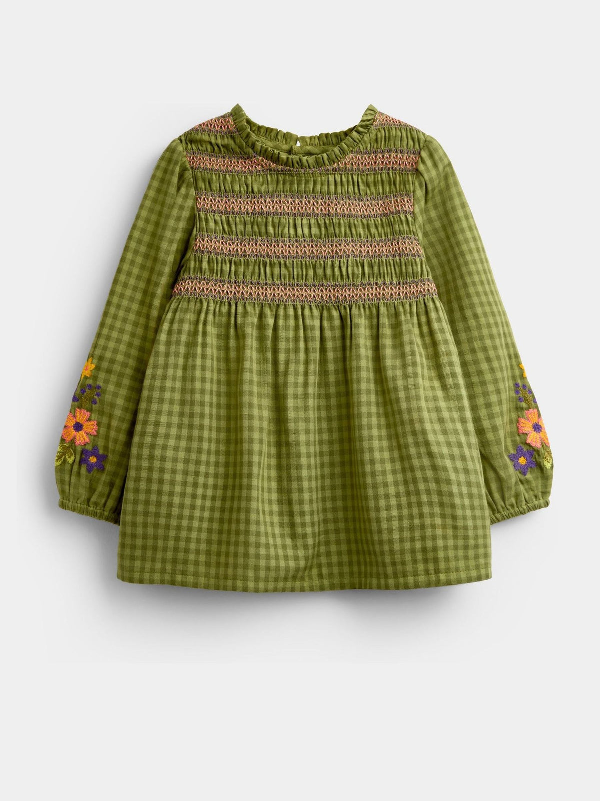 JoJo Maman Bébé Khaki Green Floral Embroidered Smocked Blouse & Legging Set - image 2