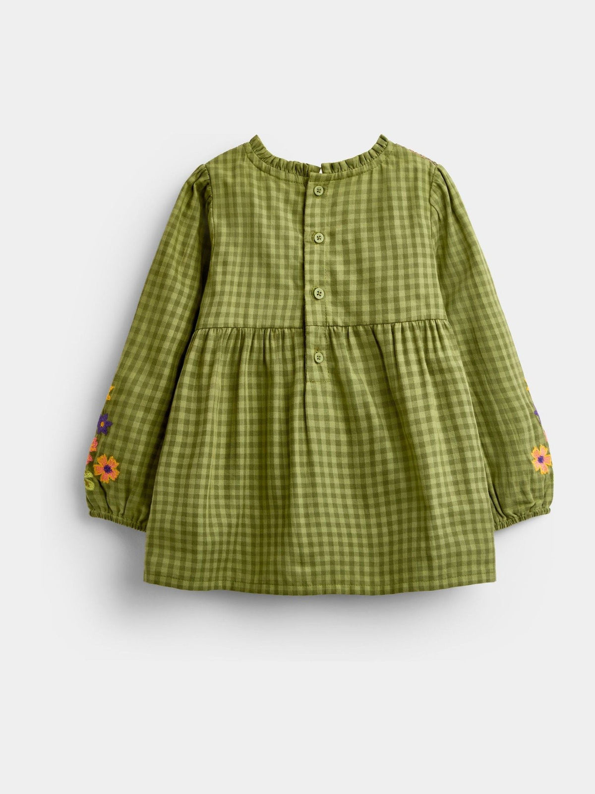 JoJo Maman Bébé Khaki Green Floral Embroidered Smocked Blouse & Legging Set - image 3