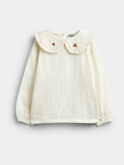 JoJo Maman Bébé Khaki Green Woodland Embroidered Cord Pinafore & Blouse Set - image 2