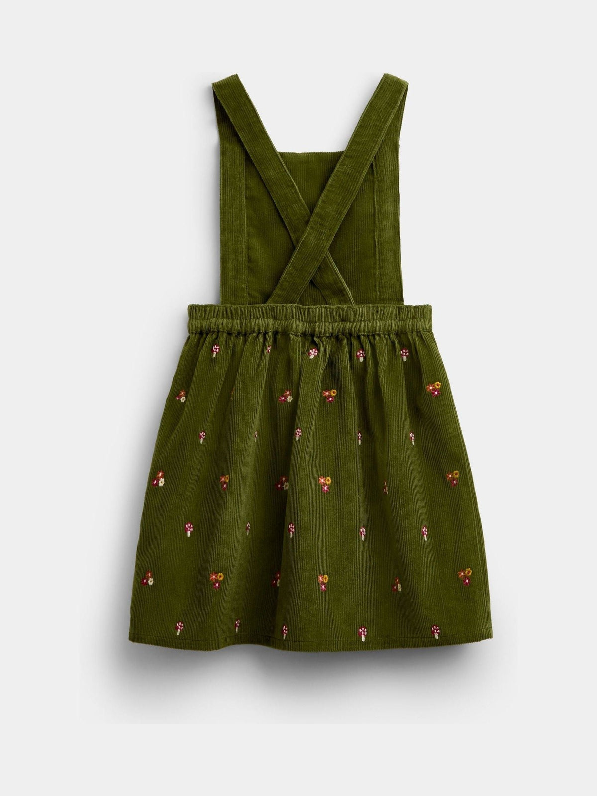 JoJo Maman Bébé Khaki Green Woodland Embroidered Cord Pinafore & Blouse Set - image 5