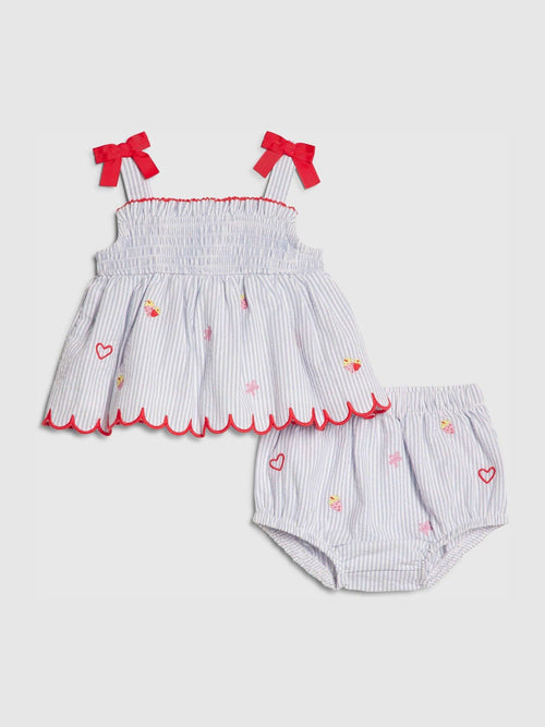 Dsiney Kidz - River Island Blue Stripe Fruit Bloomer Top & Short Set image 1