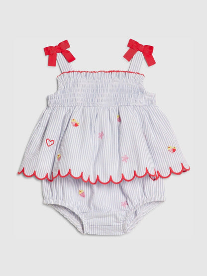 River Island Blue Stripe Fruit Bloomer Top & Short Set image 3