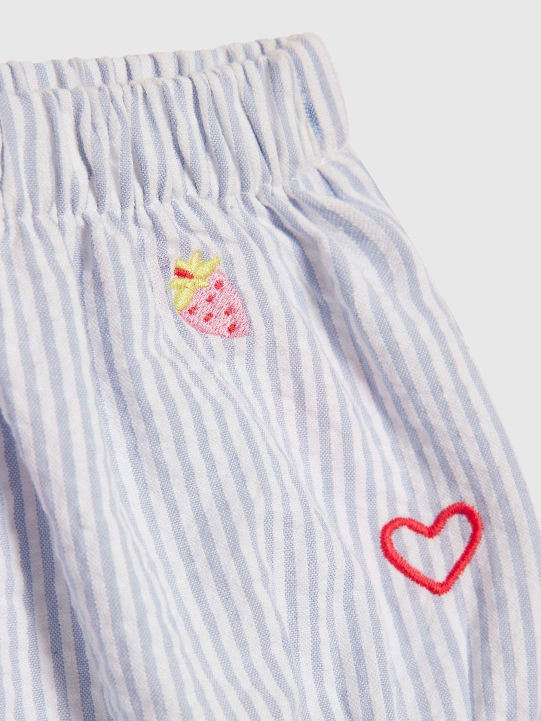 River Island Blue Stripe Fruit Bloomer Top & Short Set image 4