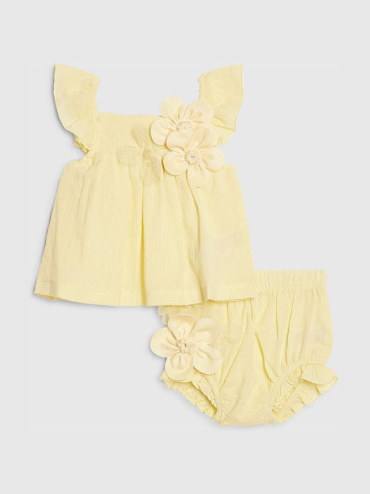 River Island Yellow Flower Smock Top & Shorts Set image 1