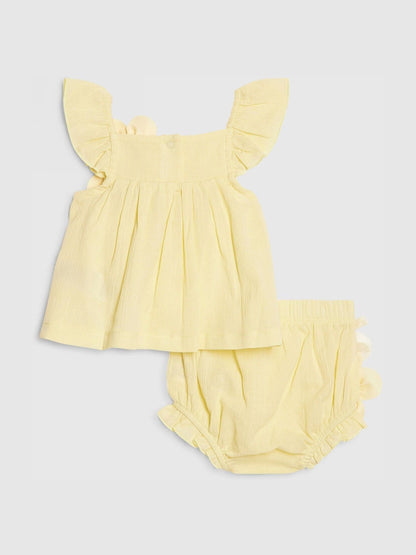 River Island Yellow Flower Smock Top & Shorts Set image 2