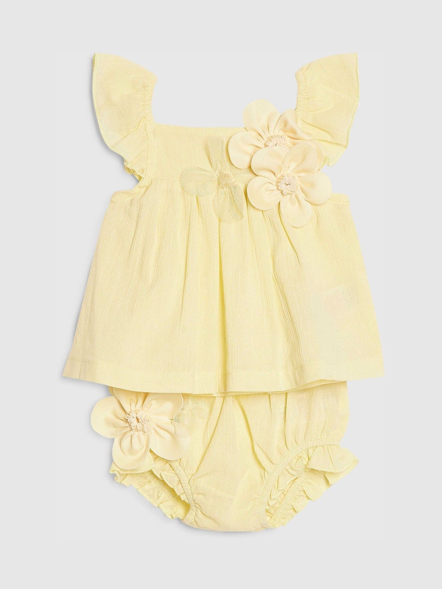 River Island Yellow Flower Smock Top & Shorts Set image 3