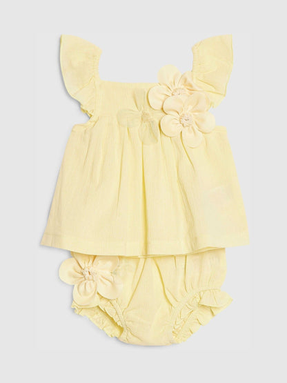 River Island Yellow Flower Smock Top & Shorts Set image 3