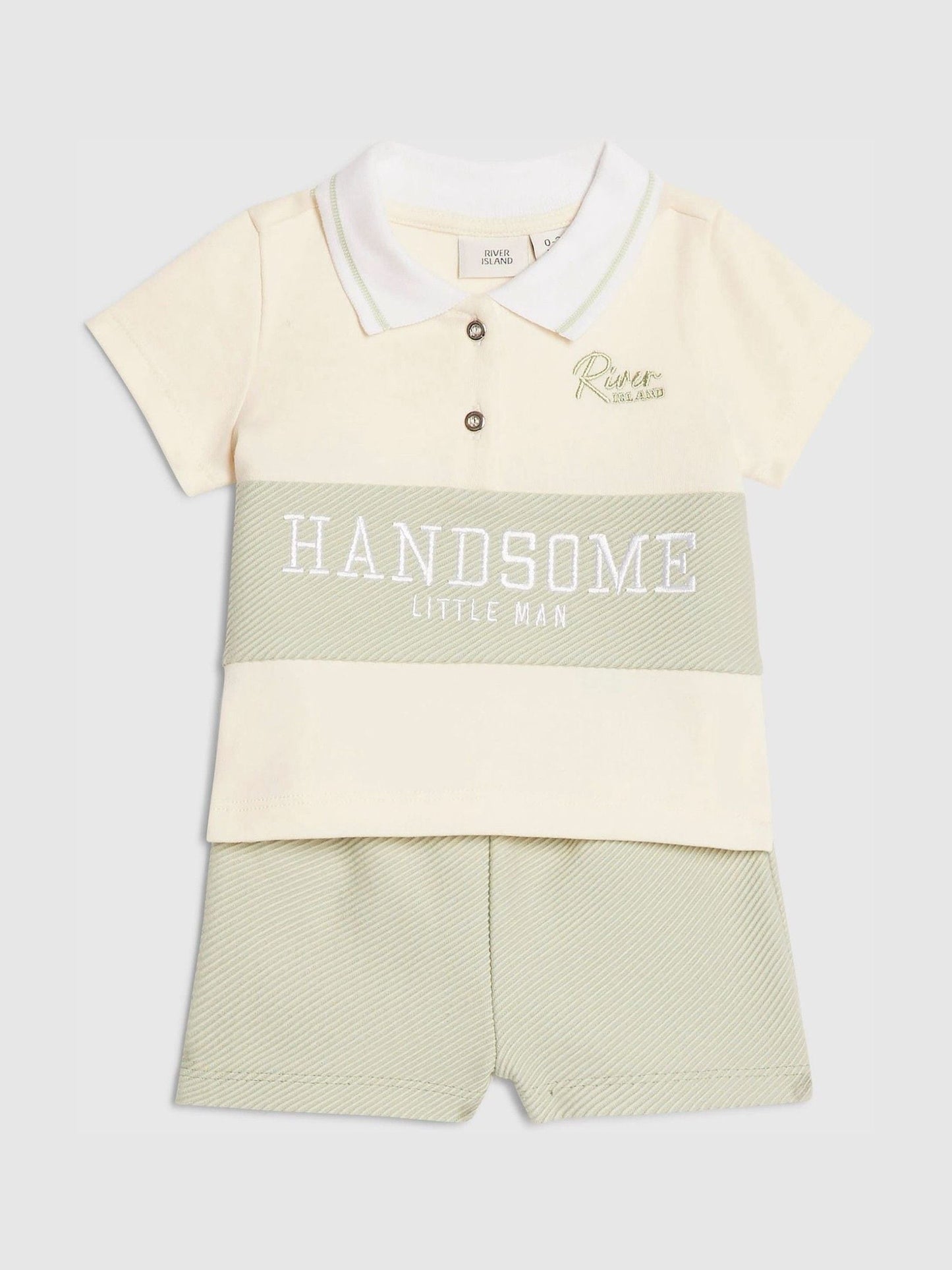 Dsiney Kidz - River Island Green Handsome Polo Shirt & Short Set image 3